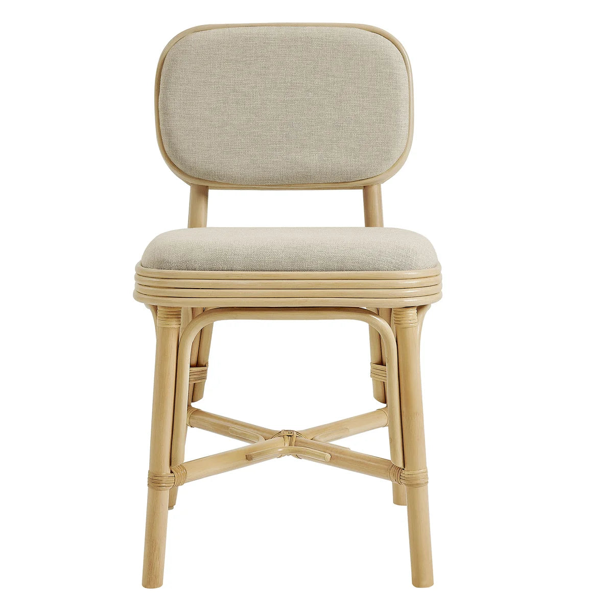 Bahari Upholstered Rattan Dining Chair Natural