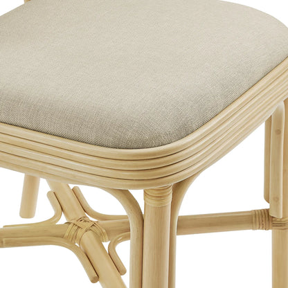 Bahari Upholstered Rattan Dining Chair Natural