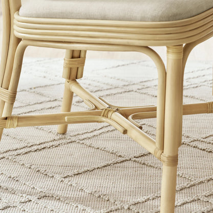 Bahari Upholstered Rattan Dining Chair Natural