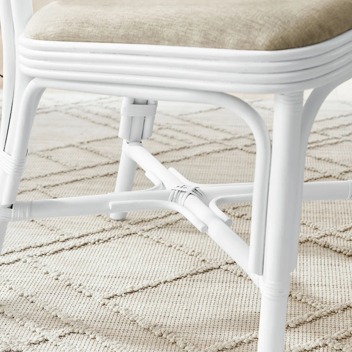 Bahari Upholstered Rattan Dining Chair Natural