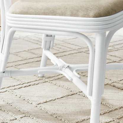 Bahari Upholstered Rattan Dining Chair Natural