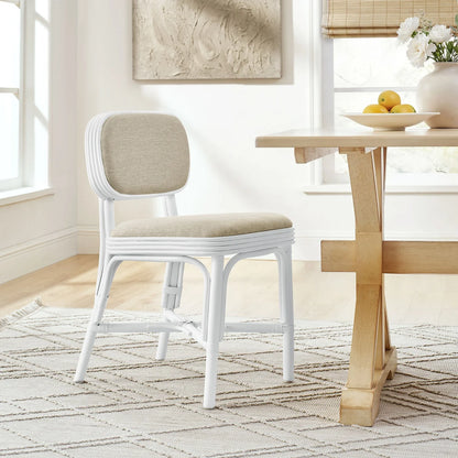 Bahari Upholstered Rattan Dining Chair Natural