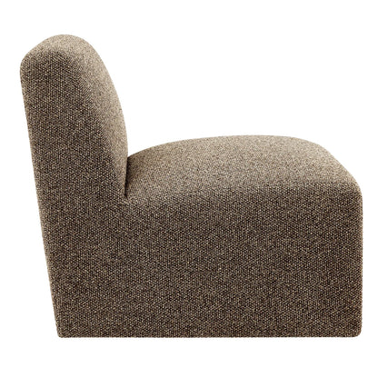 Amita Lattice Boucle Upholstered Armless Accent Chair
