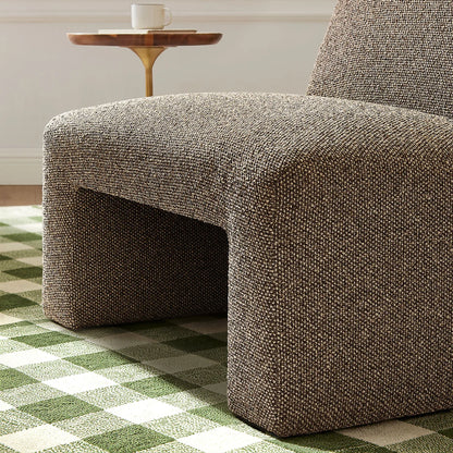 Amita Lattice Boucle Upholstered Armless Accent Chair
