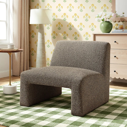 Amita Lattice Boucle Upholstered Armless Accent Chair