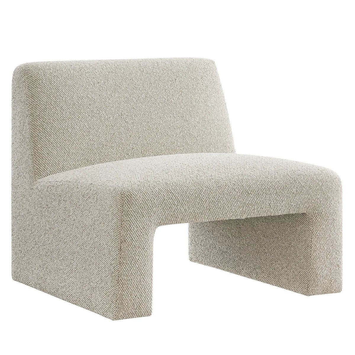 Amita Lattice Boucle Upholstered Armless Accent Chair