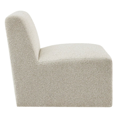 Amita Lattice Boucle Upholstered Armless Accent Chair