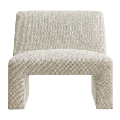 Amita Lattice Boucle Upholstered Armless Accent Chair