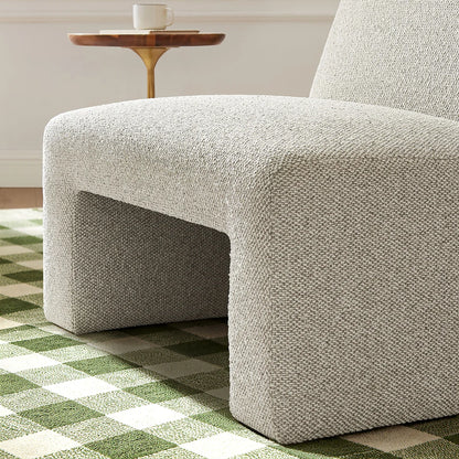 Amita Lattice Boucle Upholstered Armless Accent Chair