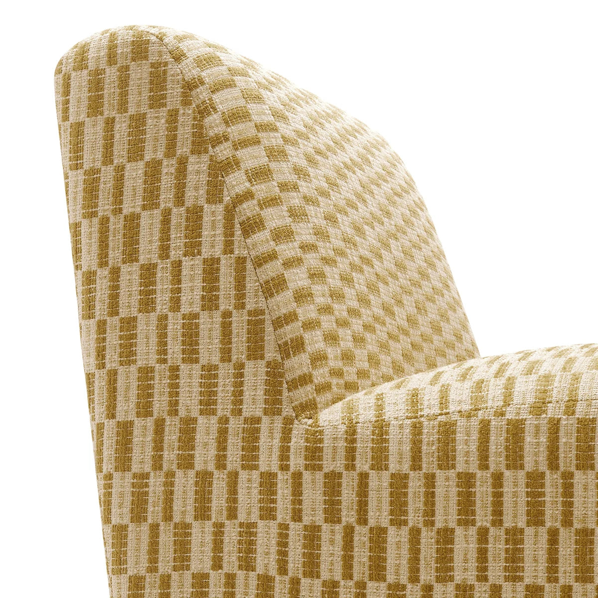 Amita Checked Woven Fabric Armless Accent Chair
