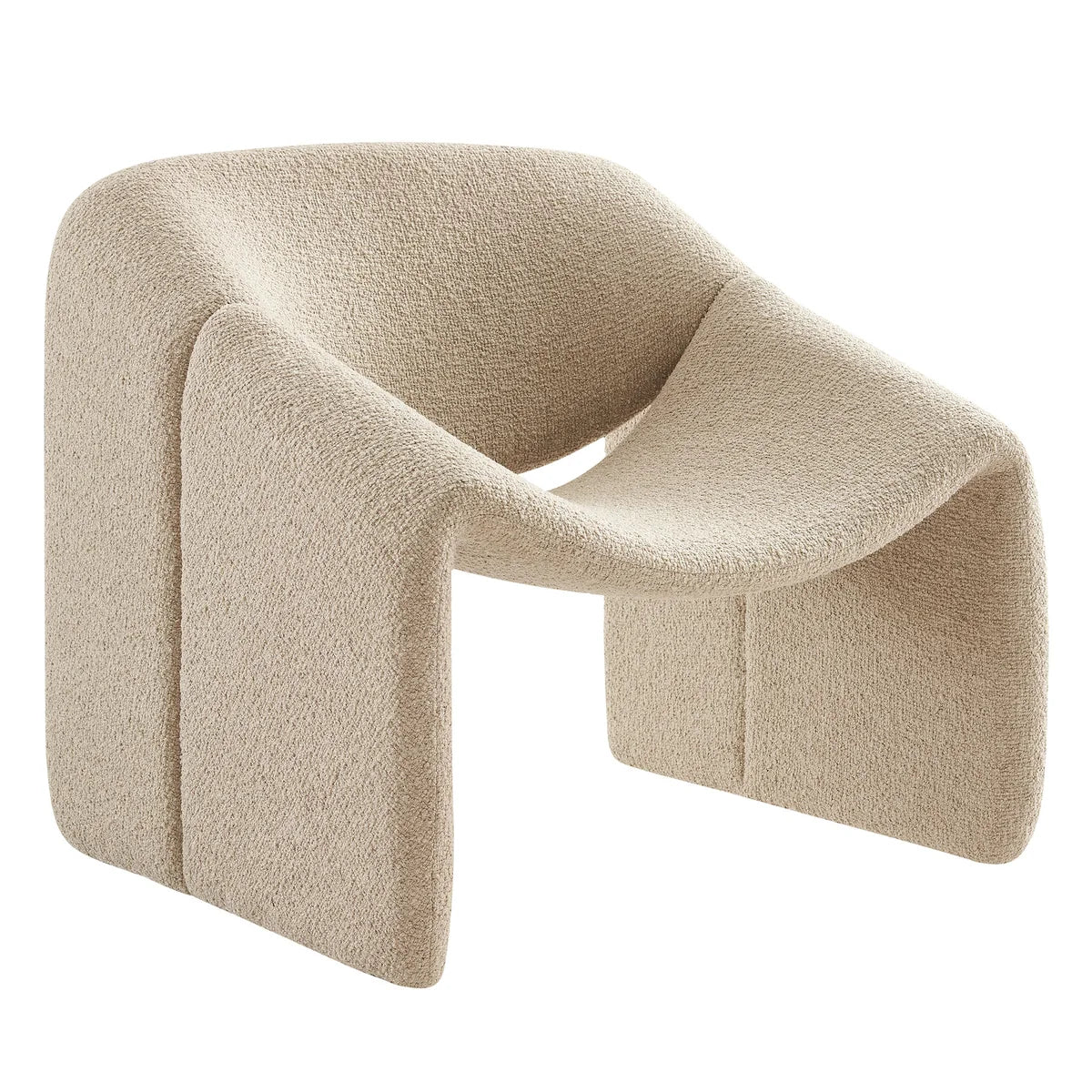 Vivi Looped Textural Fabric Curved Arm Accent Chair