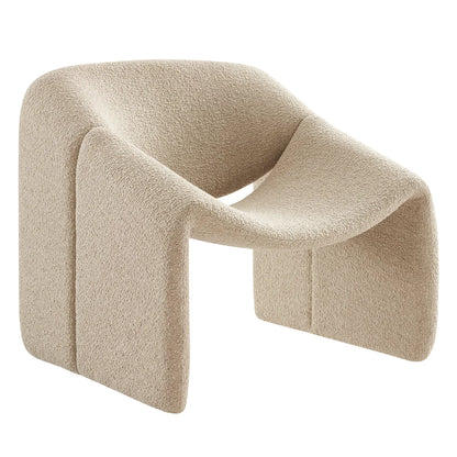 Vivi Looped Textural Fabric Curved Arm Accent Chair
