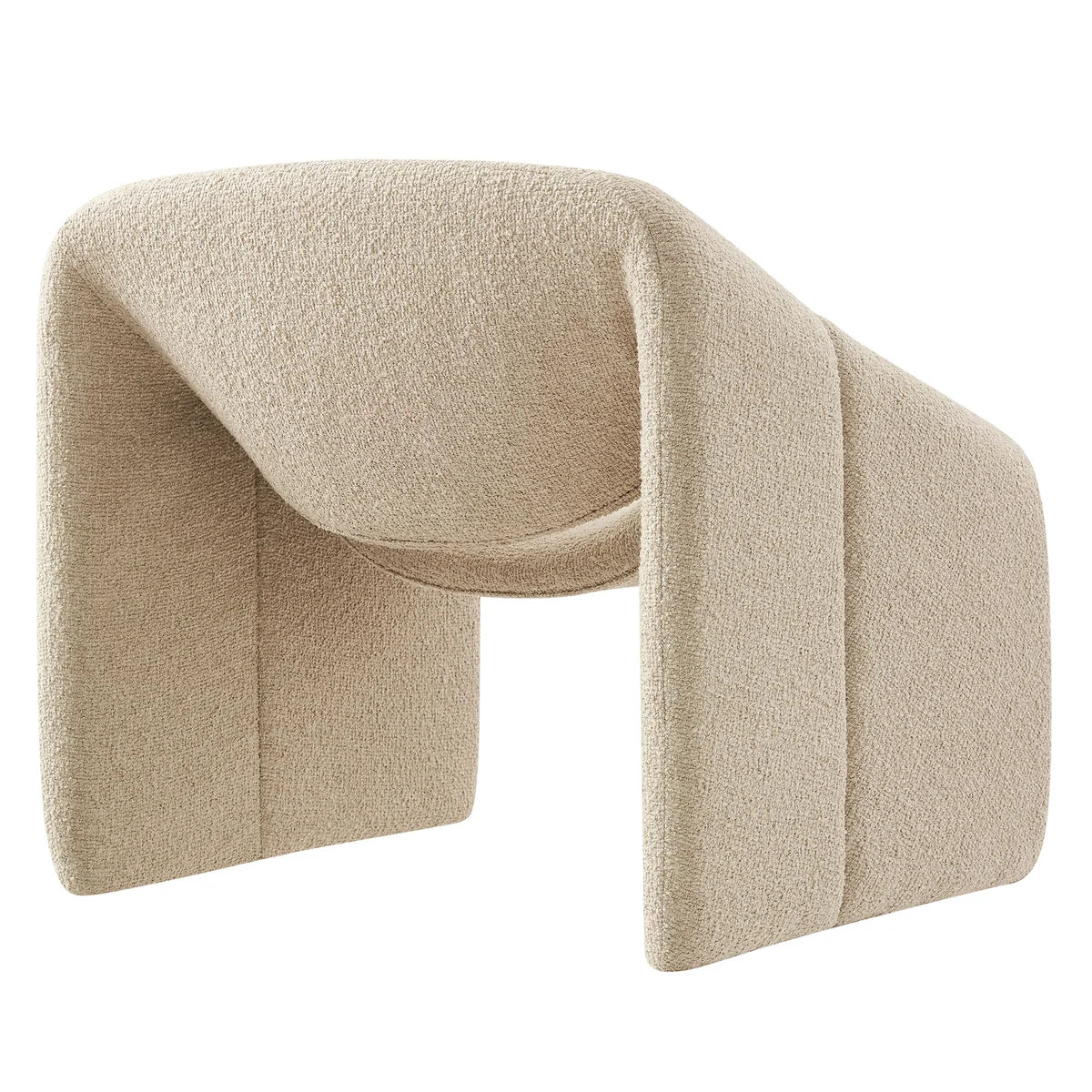 Vivi Looped Textural Fabric Curved Arm Accent Chair