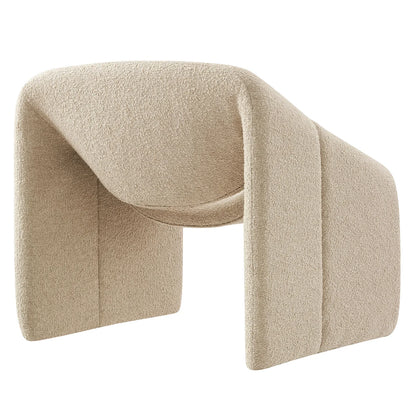 Vivi Looped Textural Fabric Curved Arm Accent Chair