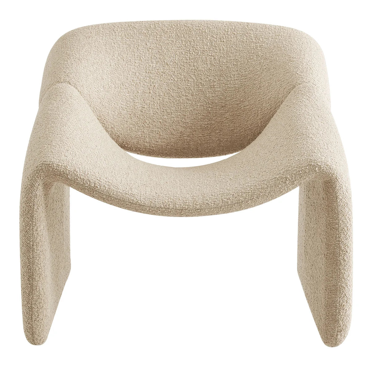 Vivi Looped Textural Fabric Curved Arm Accent Chair
