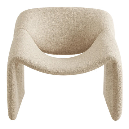 Vivi Looped Textural Fabric Curved Arm Accent Chair
