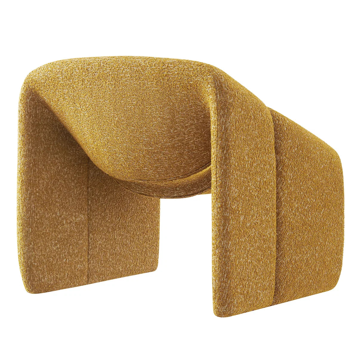 Vivi Looped Textural Fabric Curved Arm Accent Chair