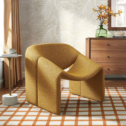Vivi Looped Textural Fabric Curved Arm Accent Chair