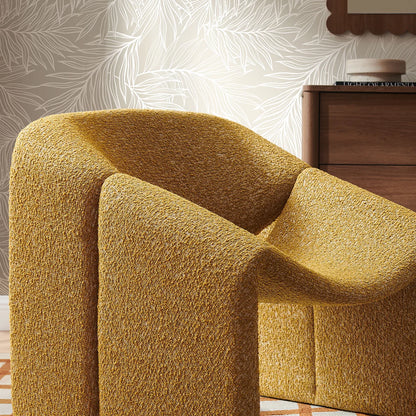 Vivi Looped Textural Fabric Curved Arm Accent Chair