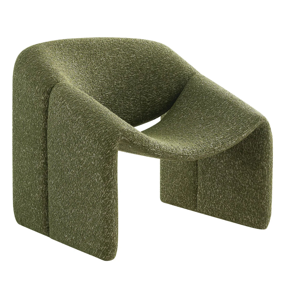 Vivi Looped Textural Fabric Curved Arm Accent Chair