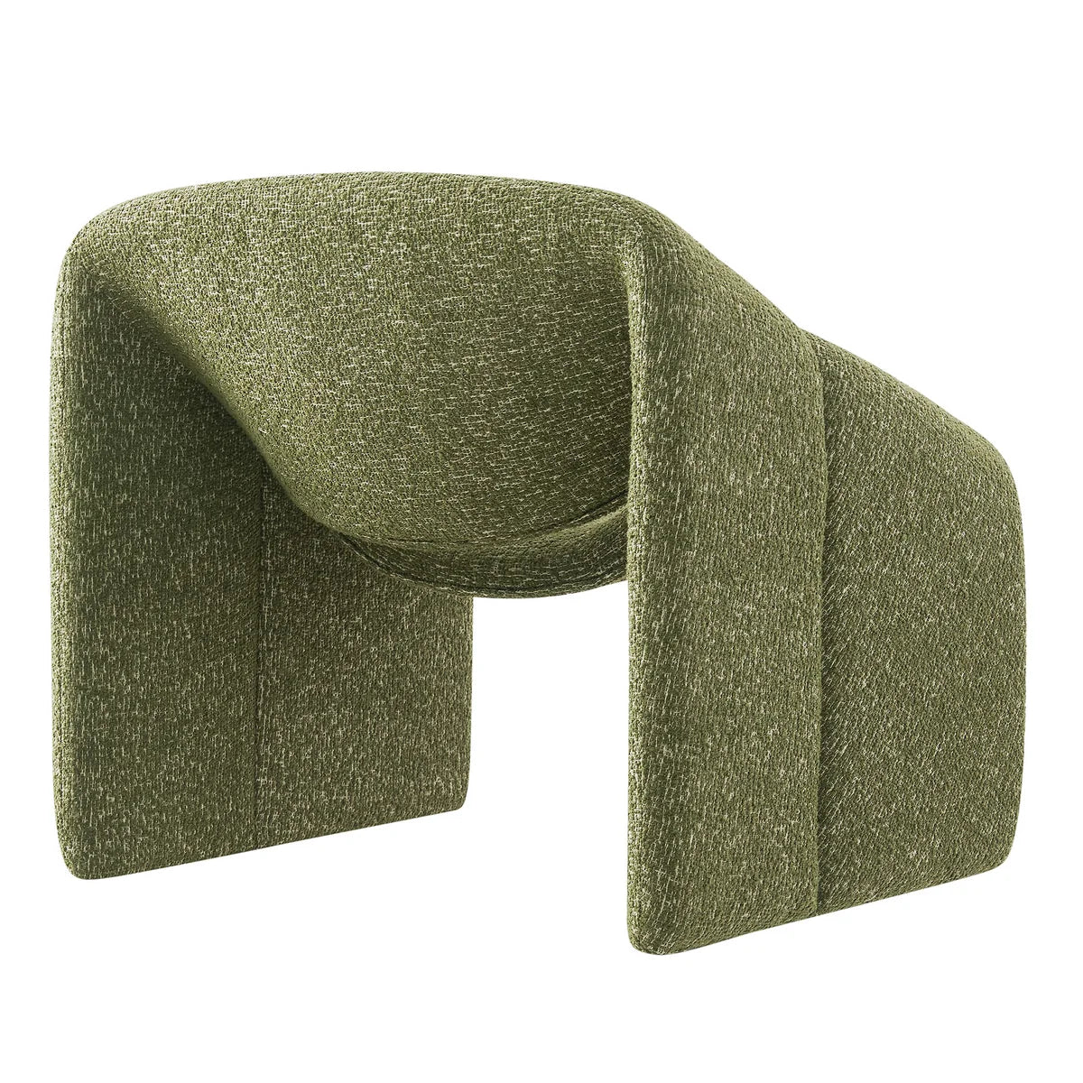 Vivi Looped Textural Fabric Curved Arm Accent Chair
