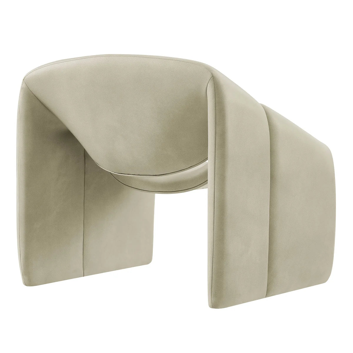 Vivi Vegan Leather Curved Arm Accent Chair