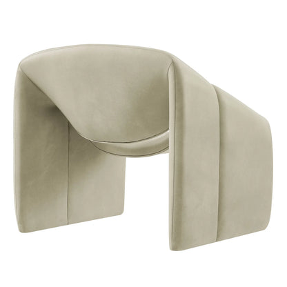 Vivi Vegan Leather Curved Arm Accent Chair