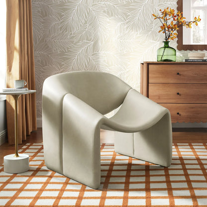 Vivi Vegan Leather Curved Arm Accent Chair