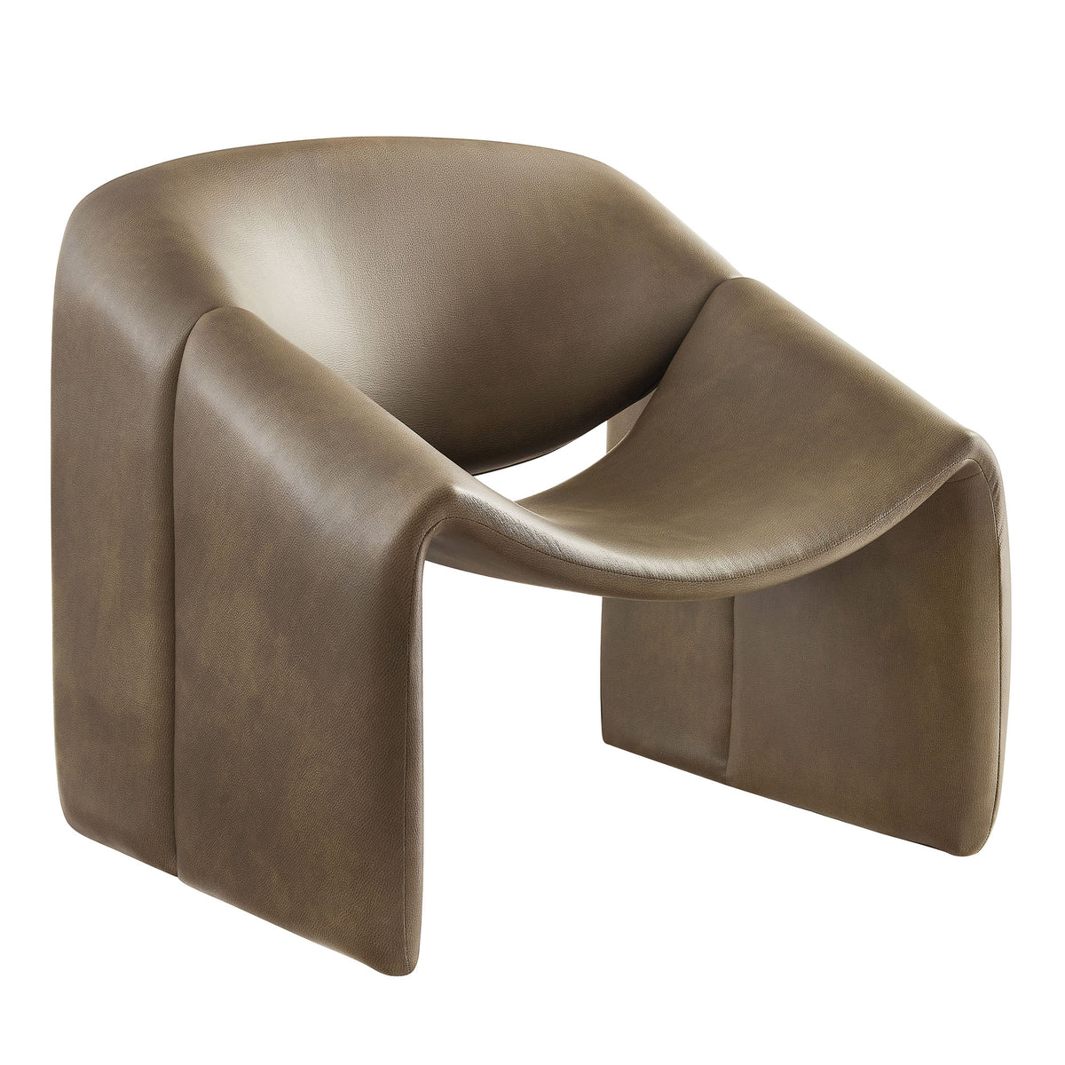 Vivi Vegan Leather Curved Arm Accent Chair