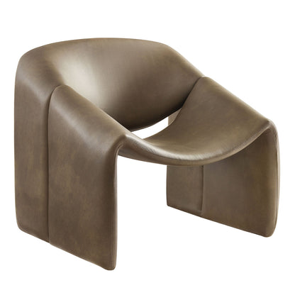 Vivi Vegan Leather Curved Arm Accent Chair