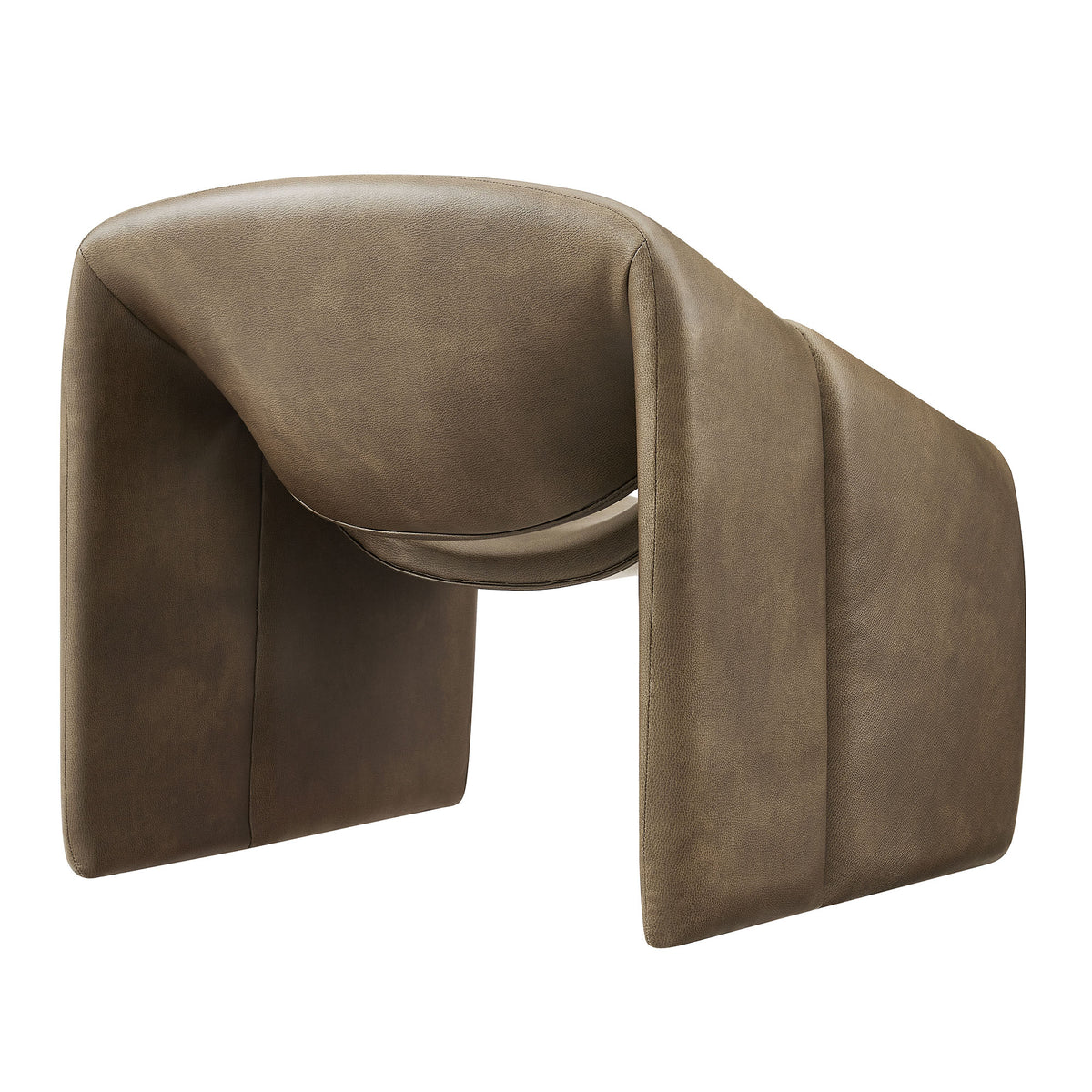 Vivi Vegan Leather Curved Arm Accent Chair