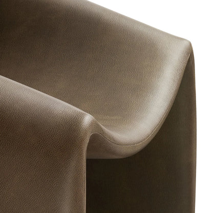 Vivi Vegan Leather Curved Arm Accent Chair