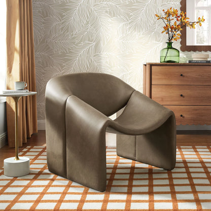 Vivi Vegan Leather Curved Arm Accent Chair