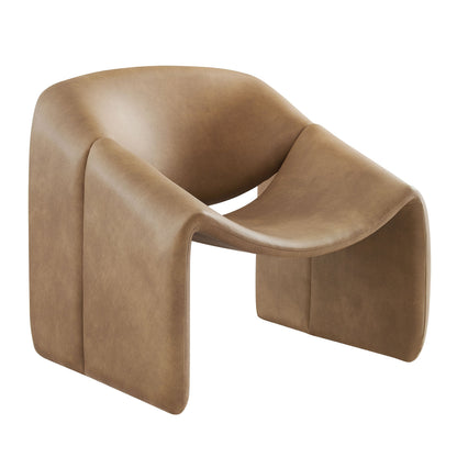 Vivi Vegan Leather Curved Arm Accent Chair