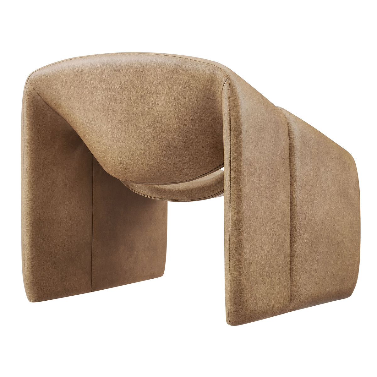 Vivi Vegan Leather Curved Arm Accent Chair