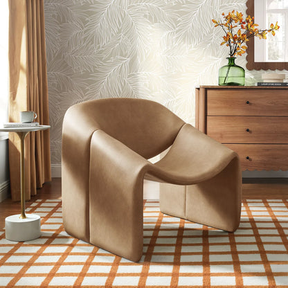 Vivi Vegan Leather Curved Arm Accent Chair