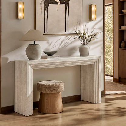 Olney 63 Inch Fluted Console Table Walnut
