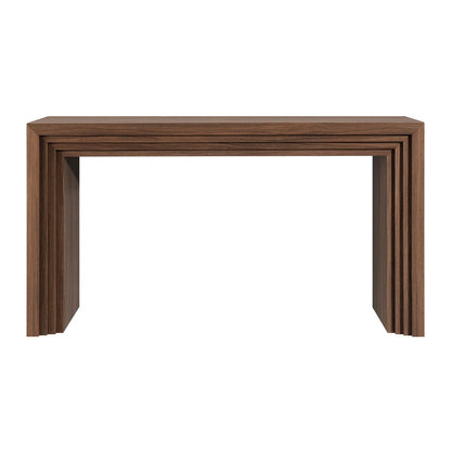 Olney 63 Inch Fluted Console Table Walnut