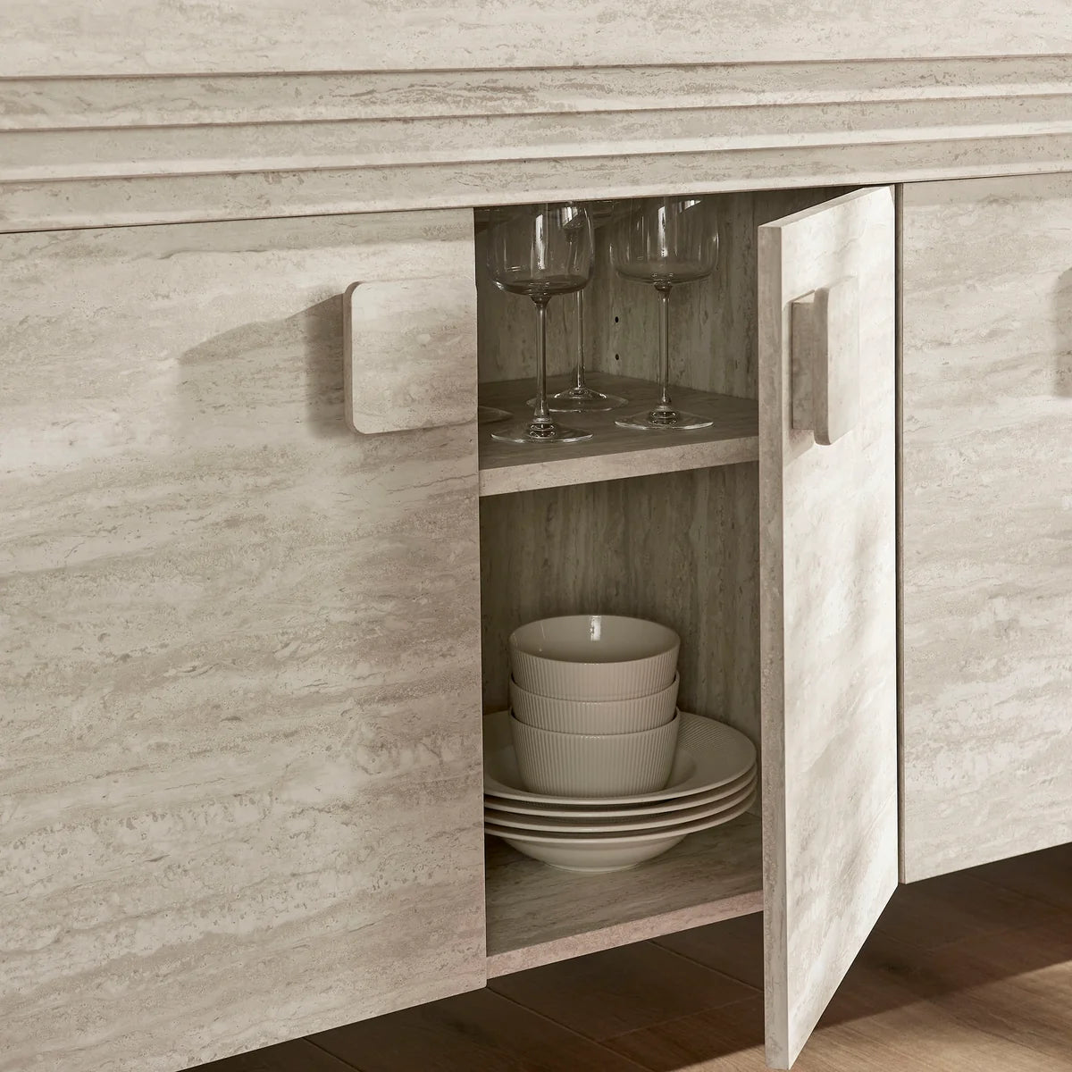 Olney 4‑Door Fluted Sideboard Walnut