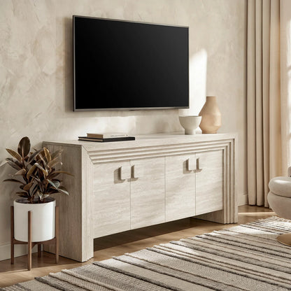 Olney 4‑Door Fluted Sideboard Walnut
