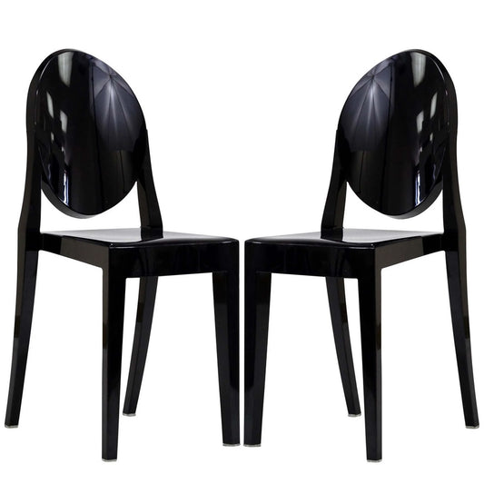 Casper Dining Chairs – Set of 2 Modern Transparent Side Chairs
