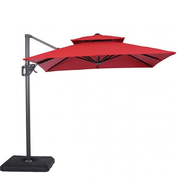 Fida 8 Ft Square Umbrella w/ Double Top + 37" Large Base