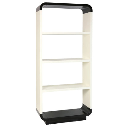 Neely Etagere Ivory Black Veneer Mindi Wood