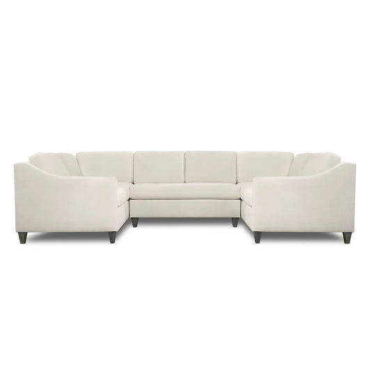 Bristol Sectional Dilly Ivory Fabric on Hardwood Frame