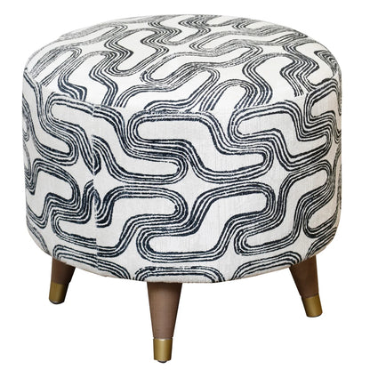 Saba Ottoman Navarro Fabric on Hardwood