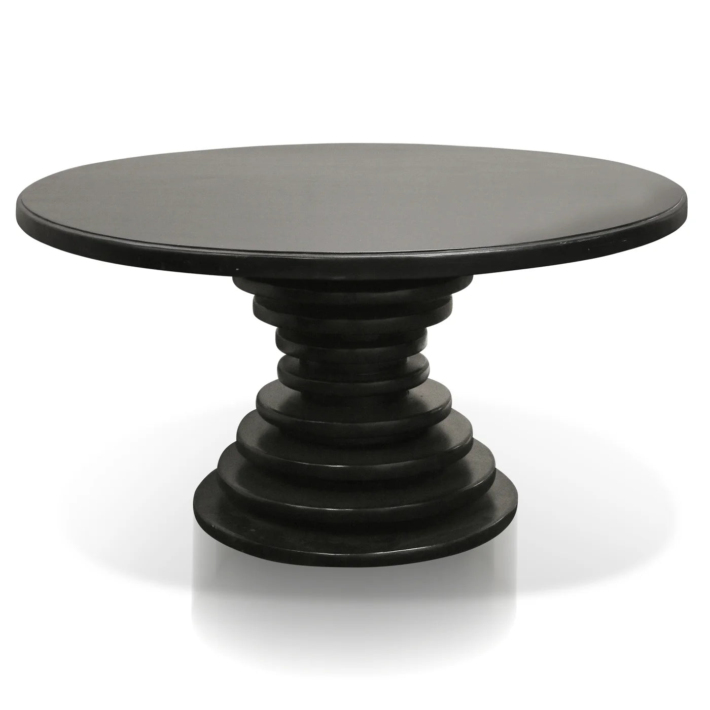 Locke Dining Table Matte Black Finish on Mango Wood