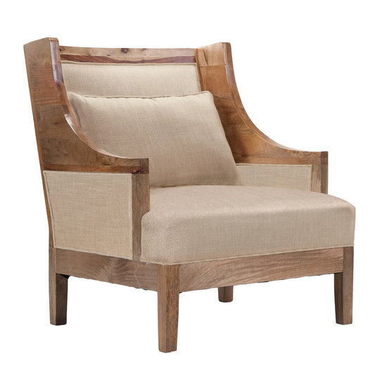 Chelan Side Chair Cream Fabric on Natural Finished Mango Wood Frame