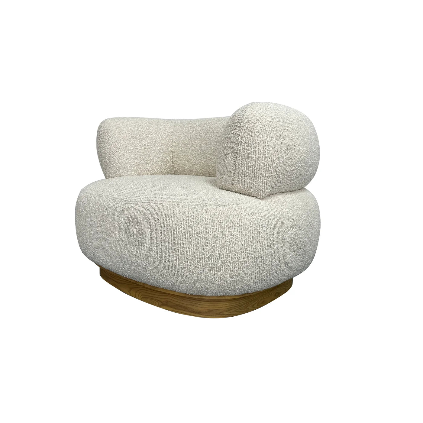 Farrow Side Chair Cream Boucle Fabric on Hardwood Frame