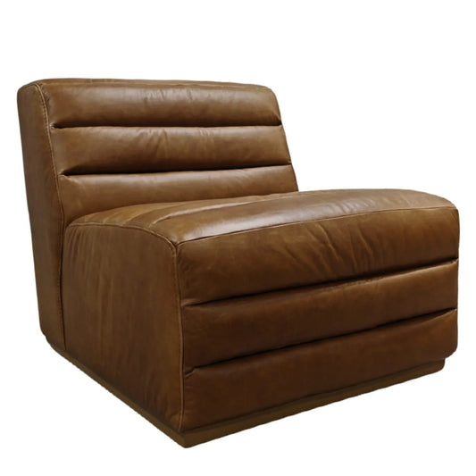 Camilla Side Chair - Cognac Top Grain Italian Leather – Elegant and Comfortable Seating for Modern Dining Spaces