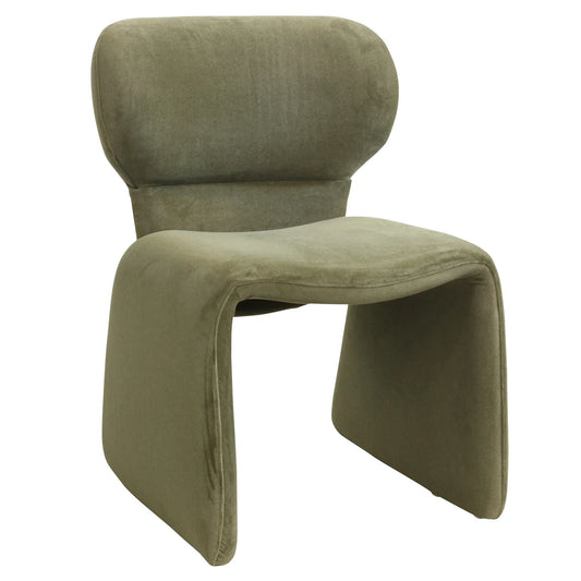 Lyra Dining Chair Pine Ash Faux Mohhair Sculpted Hardwood Frame